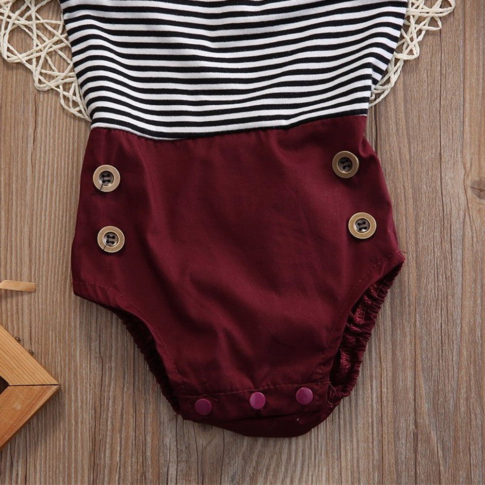 Striped stitching newborn clothes