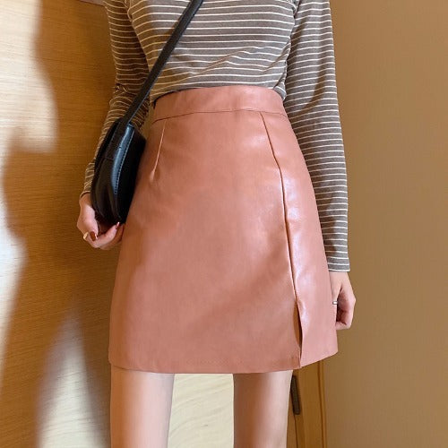 HOT Fashion Women Shiny Leather Skirts