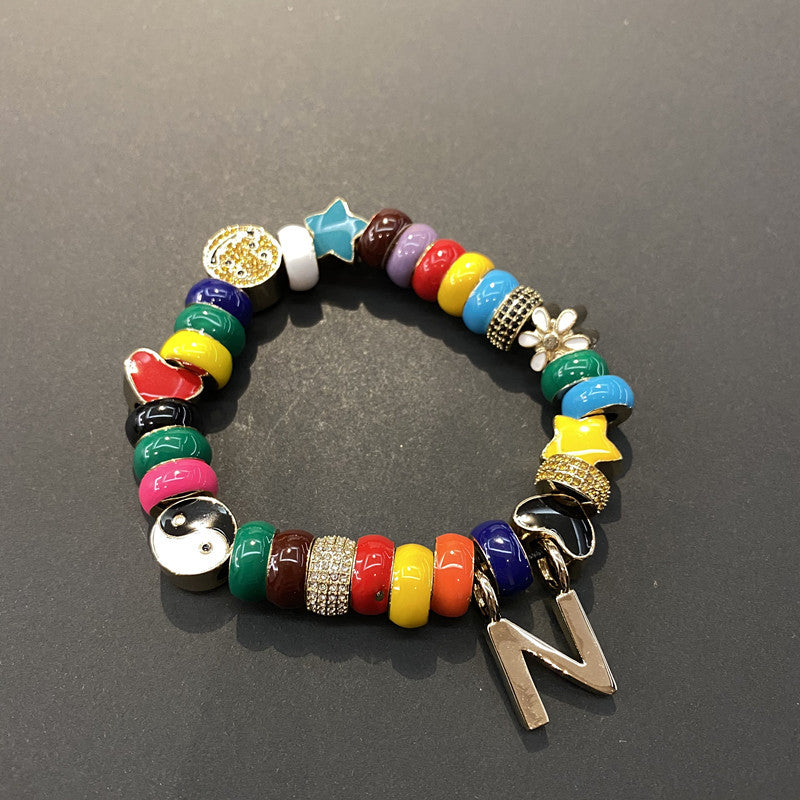 Star Smiley Bracelet Men Tide Couple Enamel Bracelet Bracelet