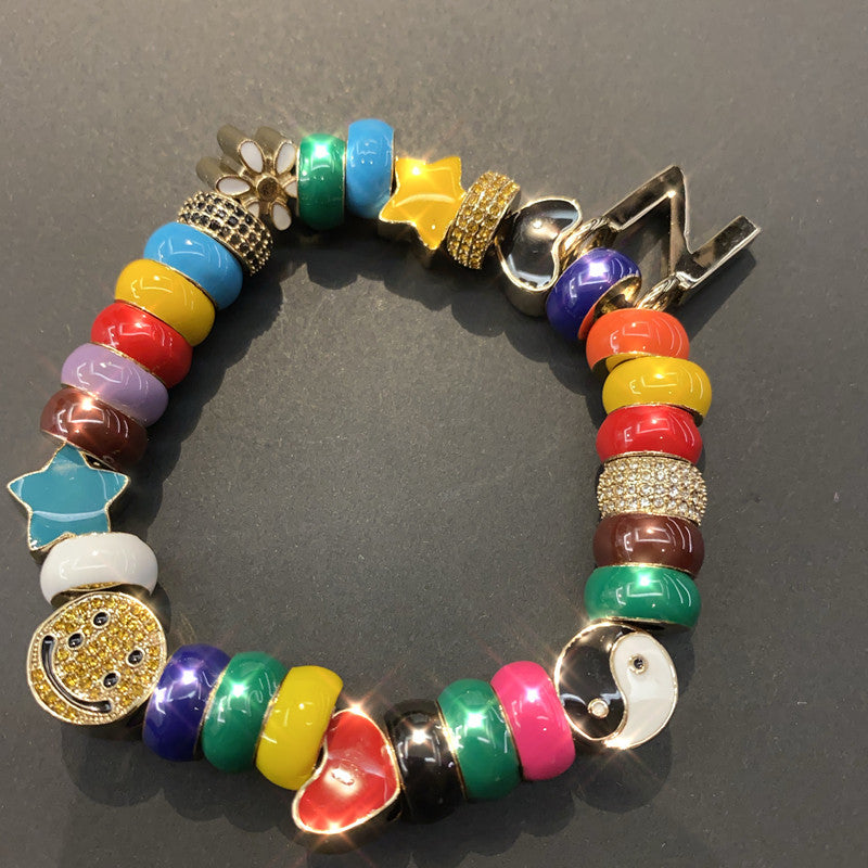 Star Smiley Bracelet Men Tide Couple Enamel Bracelet Bracelet