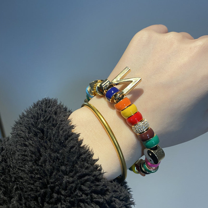 Star Smiley Bracelet Men Tide Couple Enamel Bracelet Bracelet