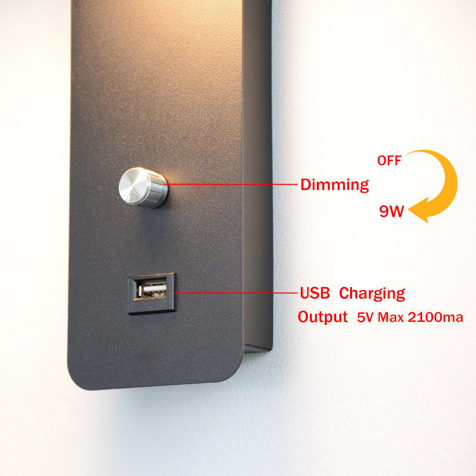 Led Wall Lamp Bedroom Bedside Lamp Wall Lamp Rotating Stepless Dimming Lamp Modern Minimalist Wall Lamp Background Wall Decoration