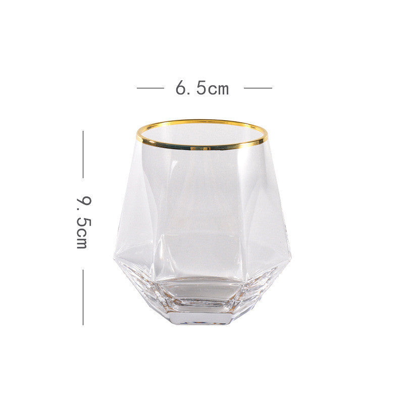 Six-Range Glass Whiskey Cup Household Diamond Glass Water Cup