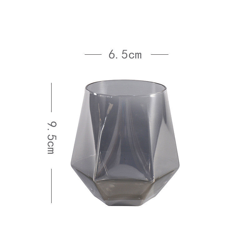 Six-Range Glass Whiskey Cup Household Diamond Glass Water Cup