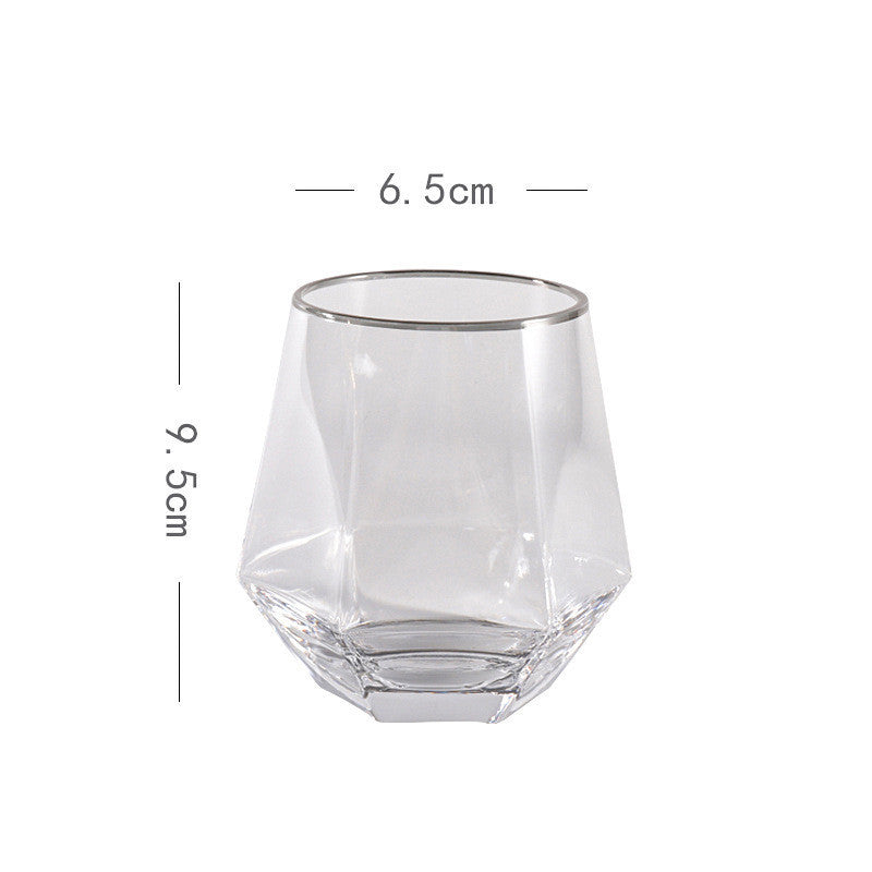Six-Range Glass Whiskey Cup Household Diamond Glass Water Cup