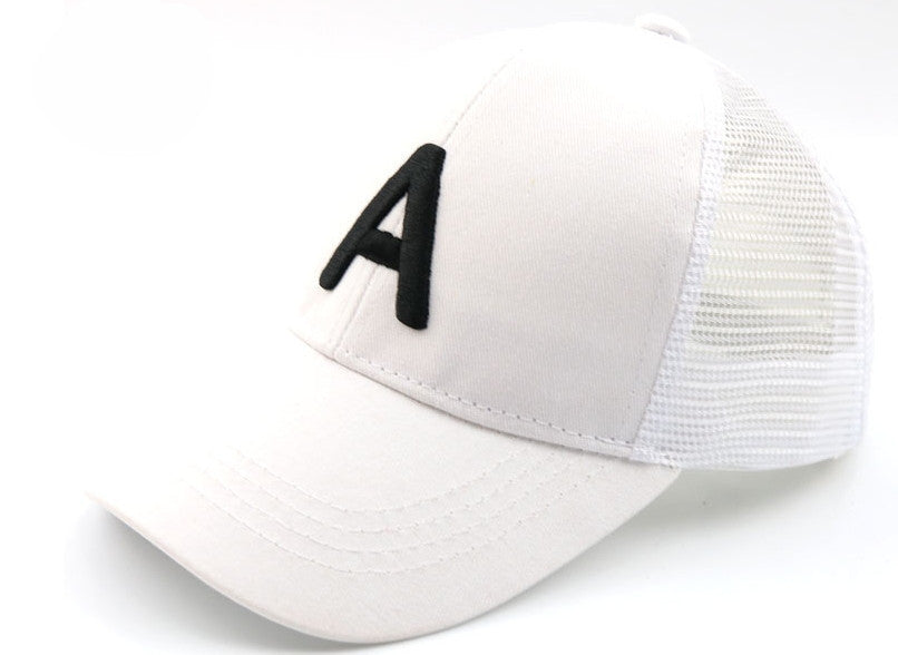 Embroidered Letter Hat Baby A Letter Net Cap Cap