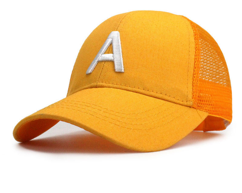Embroidered Letter Hat Baby A Letter Net Cap Cap