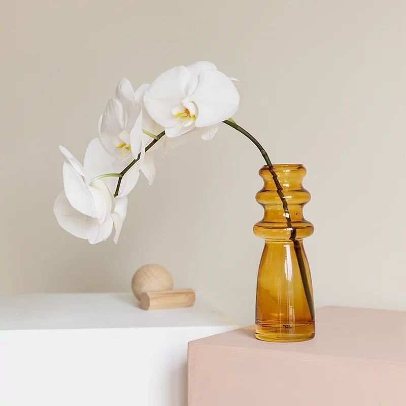 Transparent Glass Vase Colorful Small Vase Decoration Ornaments