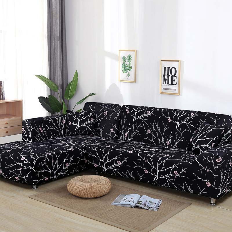 L shaped Sofa Cover Elastic Blue Sofa covers for living room