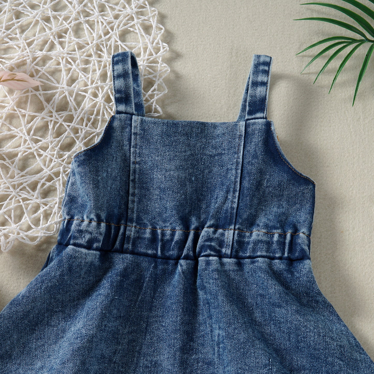 Cross-border Infant Baby Girl Children's Clothing Strap Denim Dress