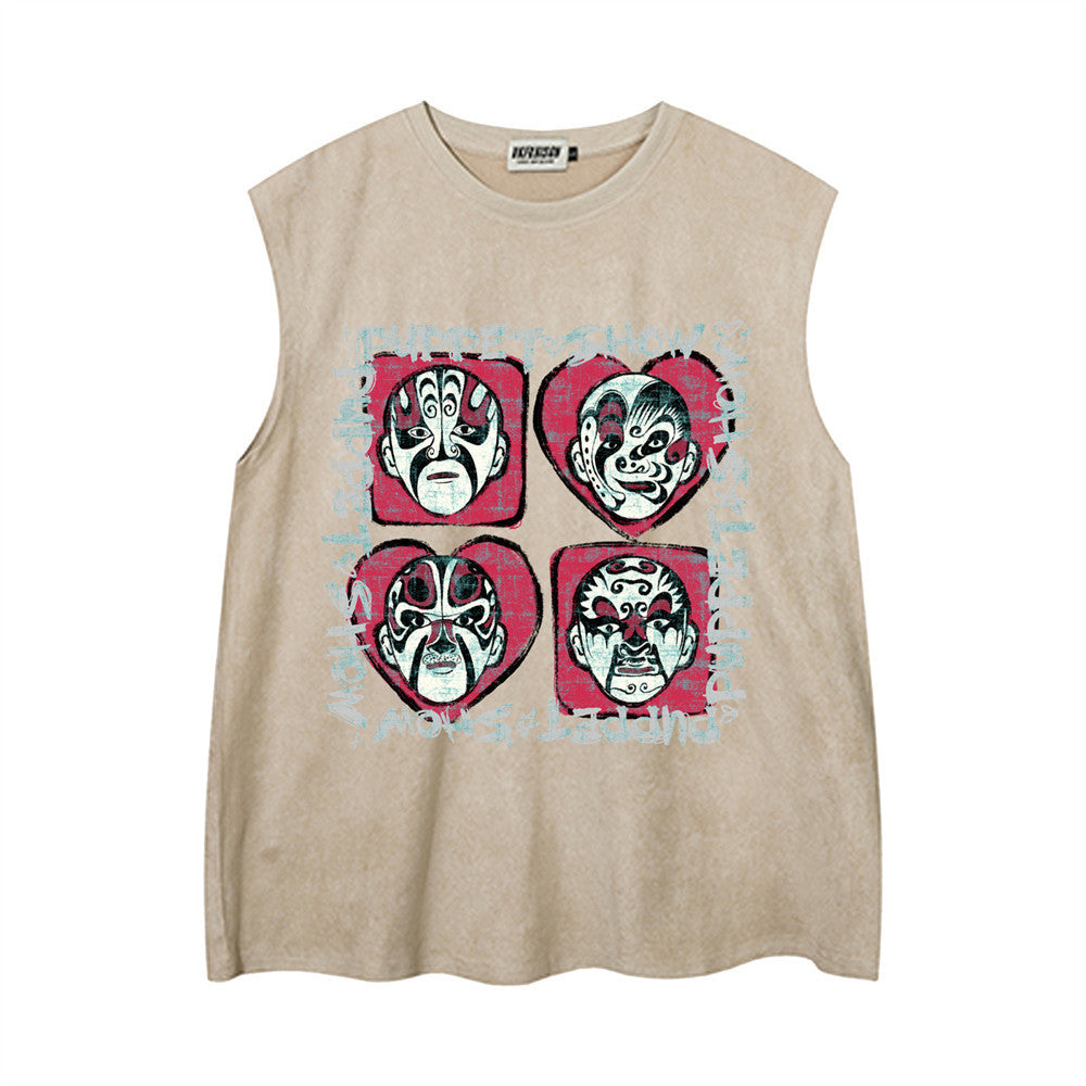 Face Changing Mask Casual Vest Men