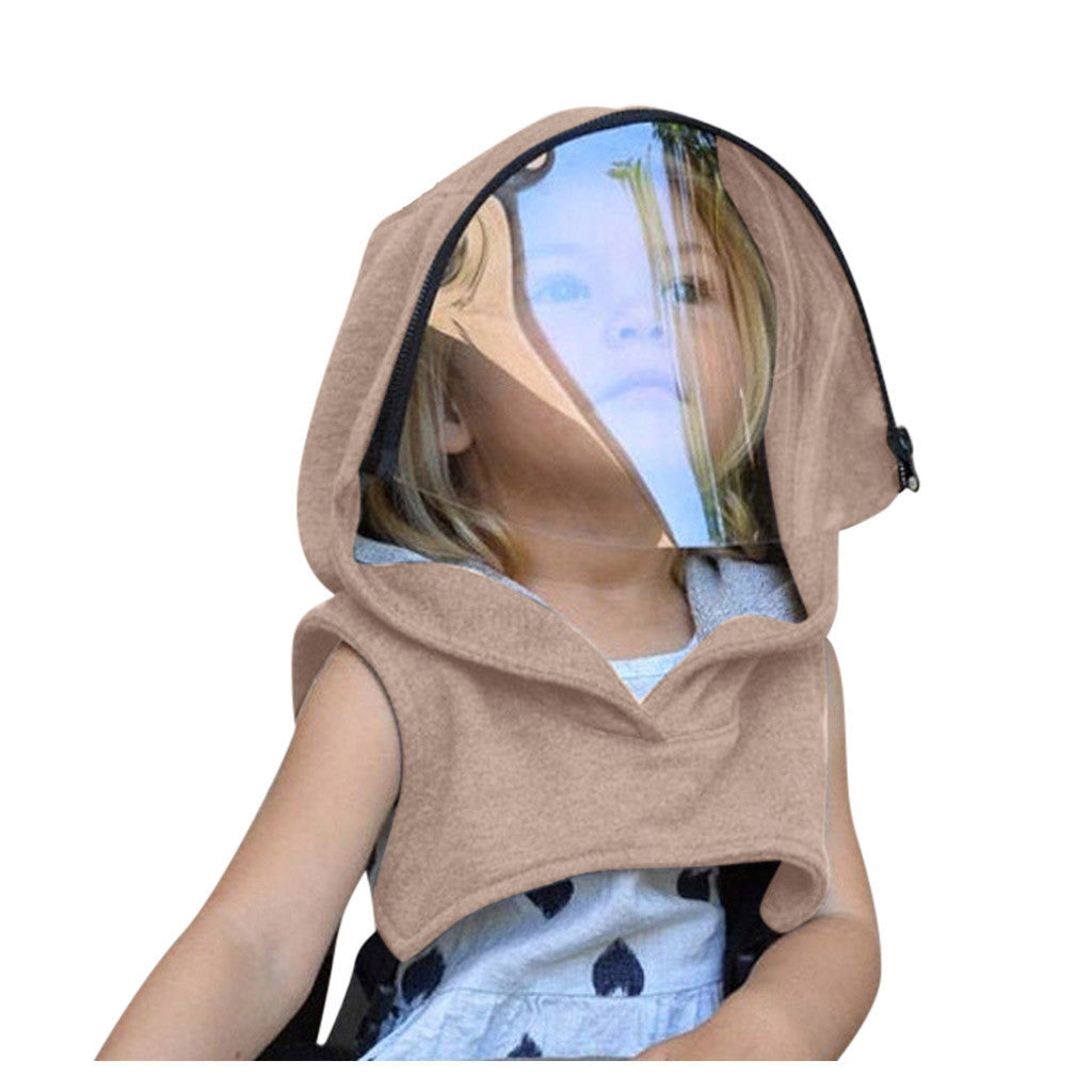 Full Season Children Removable Full Head Hats With Clear Window Hooded Hat Child Windproof Sun Protection Caps Reusable