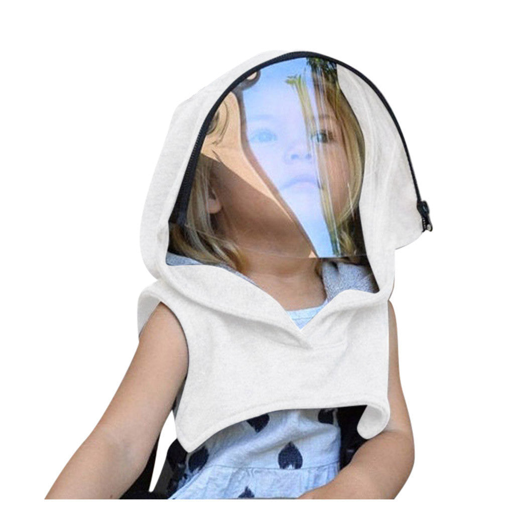 Full Season Children Removable Full Head Hats With Clear Window Hooded Hat Child Windproof Sun Protection Caps Reusable