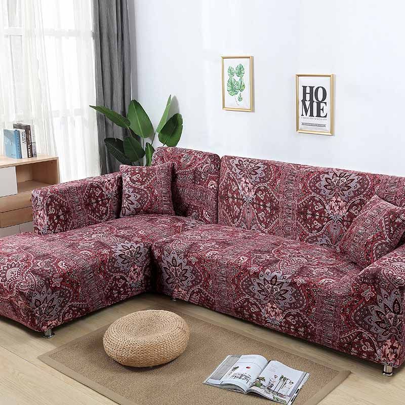 L shaped Sofa Cover Elastic Blue Sofa covers for living room