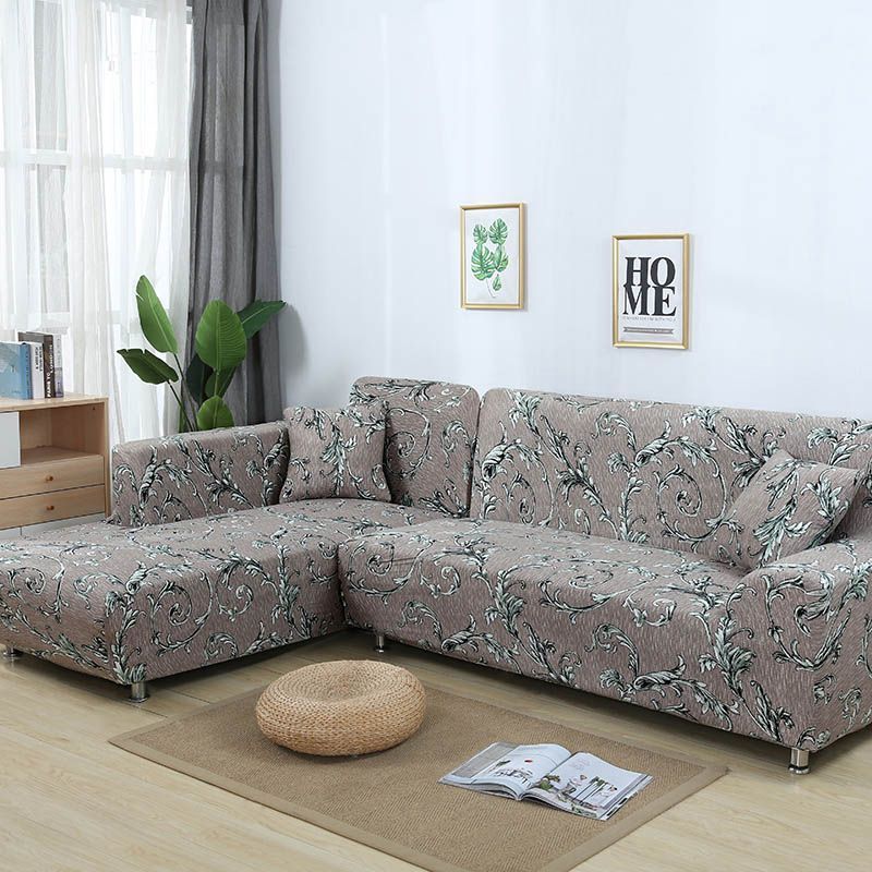 L shaped Sofa Cover Elastic Blue Sofa covers for living room