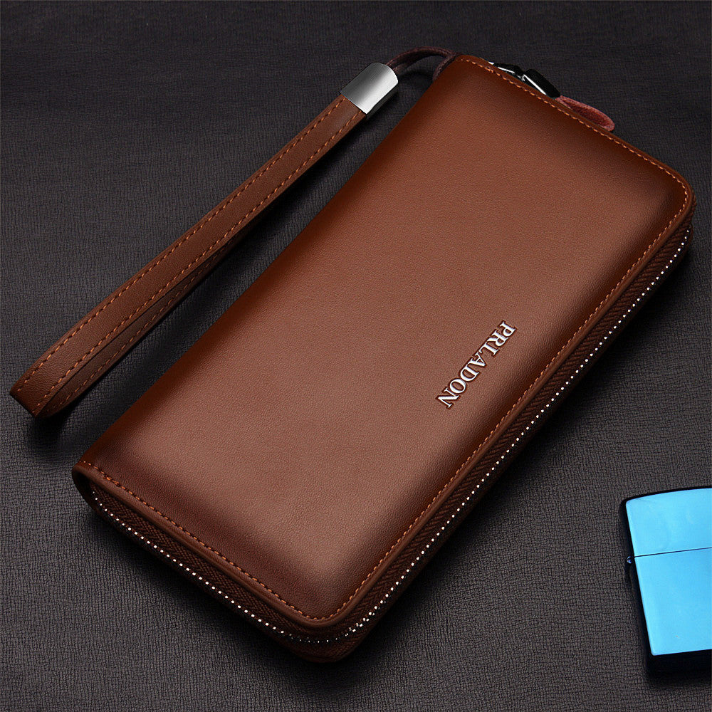 Men's long zipper leather handbag men wallet