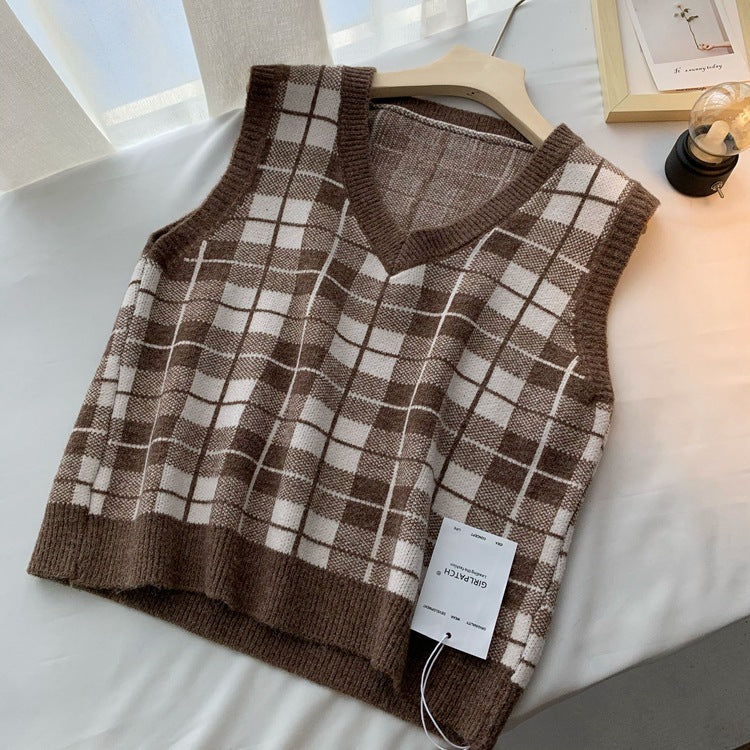 Women's vest sleeveless waistcoat knitted waistcoat