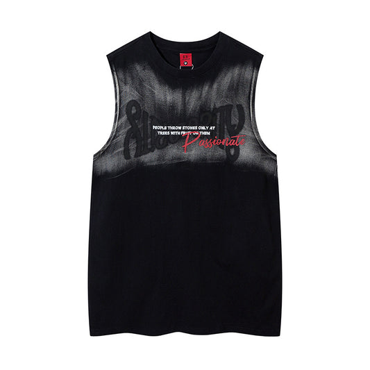 Inkjet Lettered Casual Vest For Men