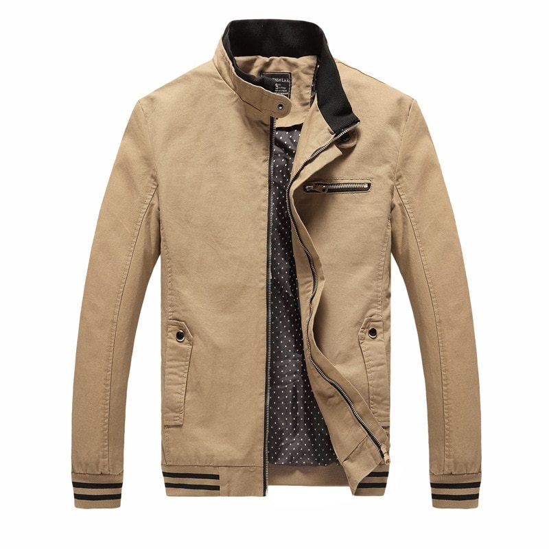 Spring Autumn Men Casual Jacket Coat Men's Fashion Washed Pure Cotton Brand Clothing Jackets Male Coats