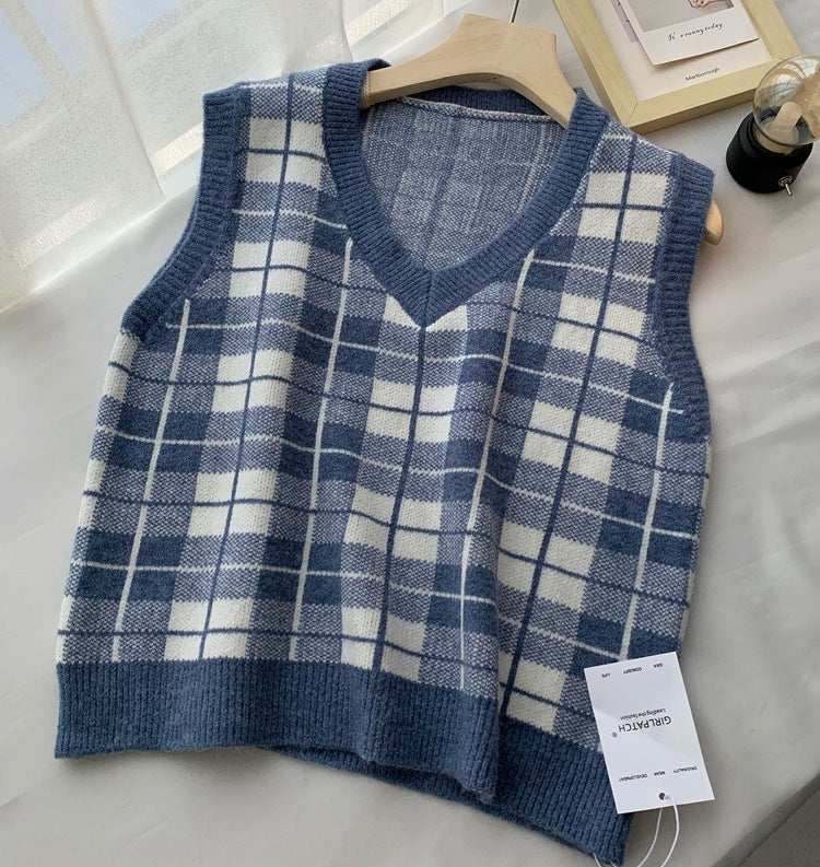 Women's vest sleeveless waistcoat knitted waistcoat