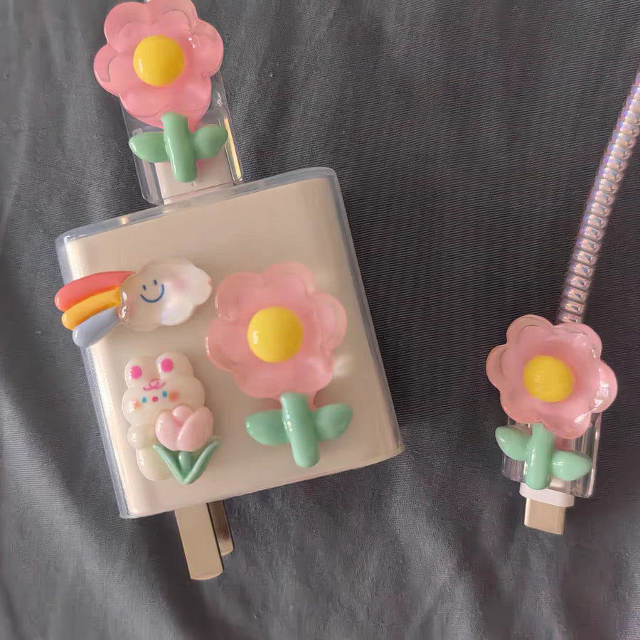 Cute Mobile Phone Data Cable Charger Protective Cover