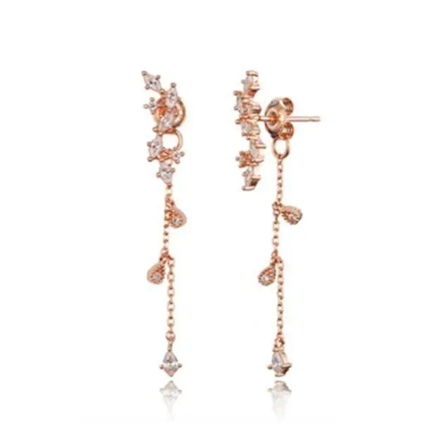 MENGJIQIAO 2019 Korean Cubic Zircon Drop Earrings For Women