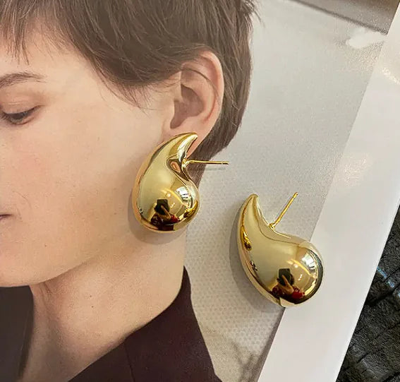 Ins Metal Cold Style Drop-shaped Earrings For Women
