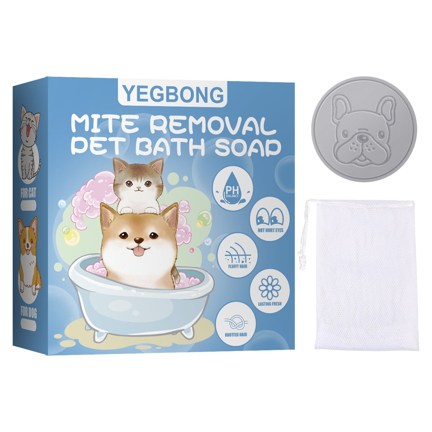 Pet Mite Removal Bath Soap Dog Cat Sterilization Body Deodorant Cleaning Bath Supplies