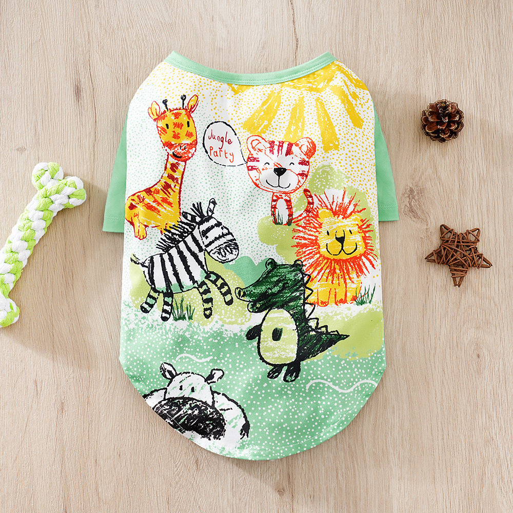 Dog Clothes Full Printed Spring And Autumn Clothing Small Dog Pet Clothing