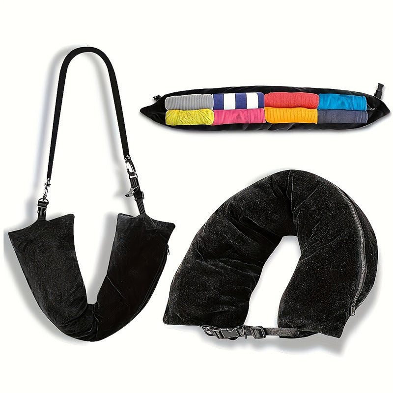 Refillable Travel Pillow Portable Clothes Luggage Storage Pillow