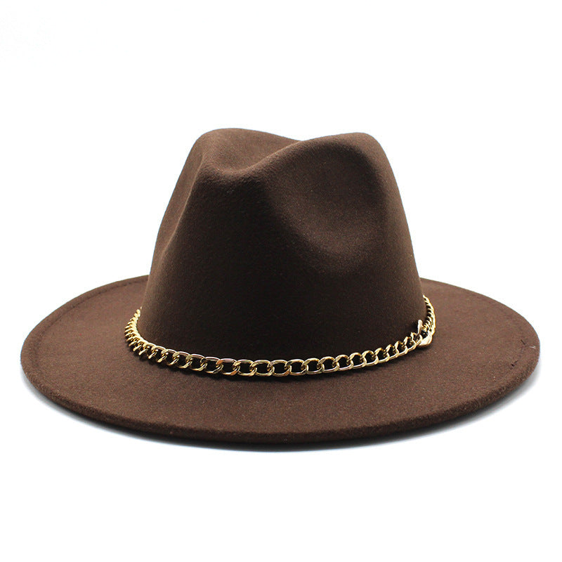 Broad-brimmed Hat Fashion Flat Brim Top Hat Men Women
