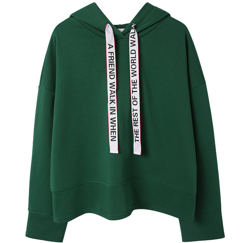 Long sleeve pullover hooded collar top