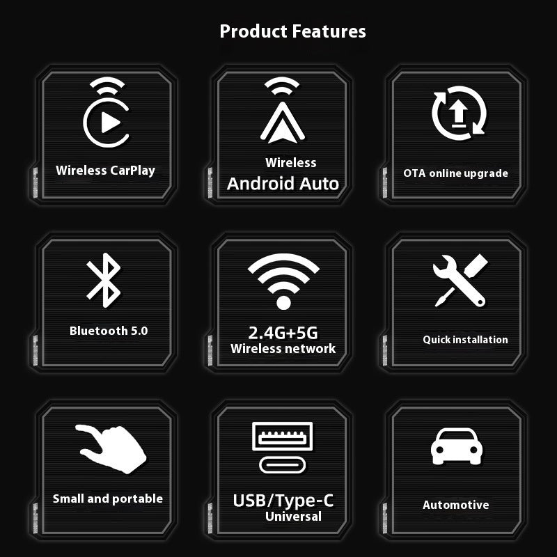 Portable 2 In 1 Wireless Carplay Box Android Auto Adapter
