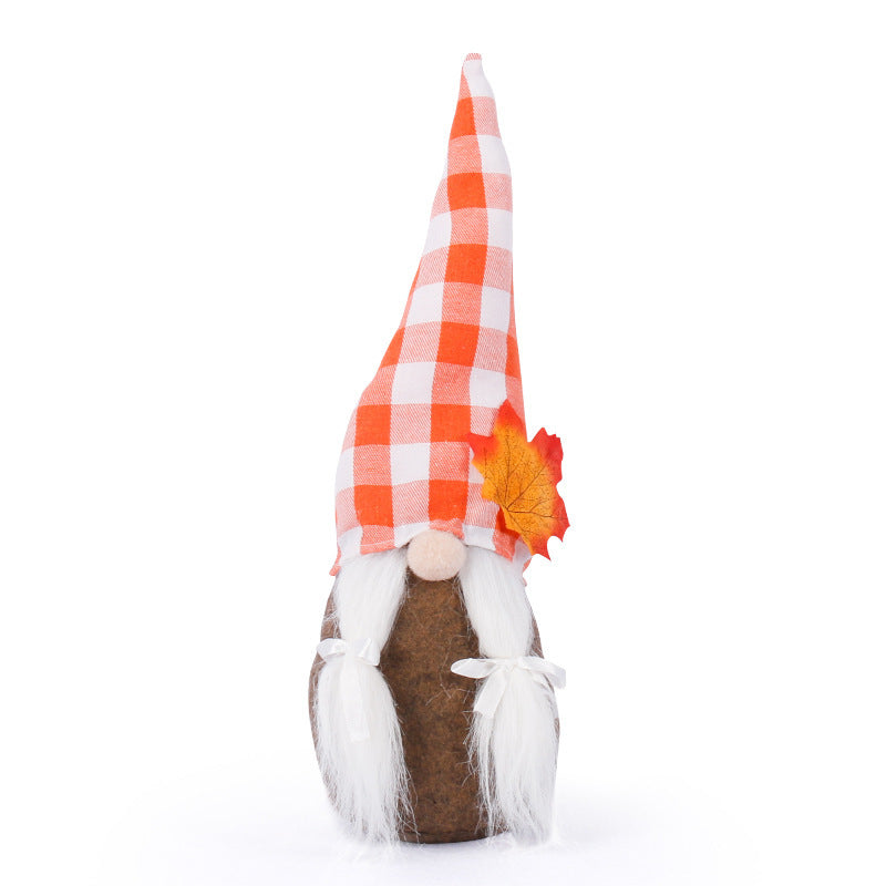 Halloween Pumpkin Doll Faceless Thanksgiving Ornament