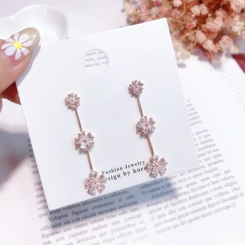 MENGJIQIAO 2019 Korean Cubic Zircon Drop Earrings For Women