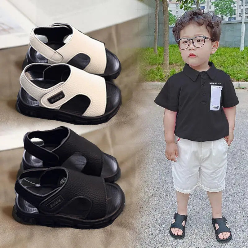 Slippers Black White Soft Sole