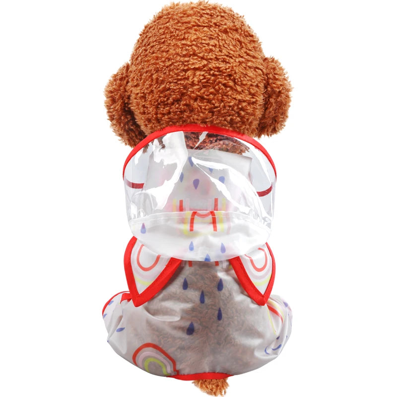 Dog Clothe Rainbow Waterproof Raincoat