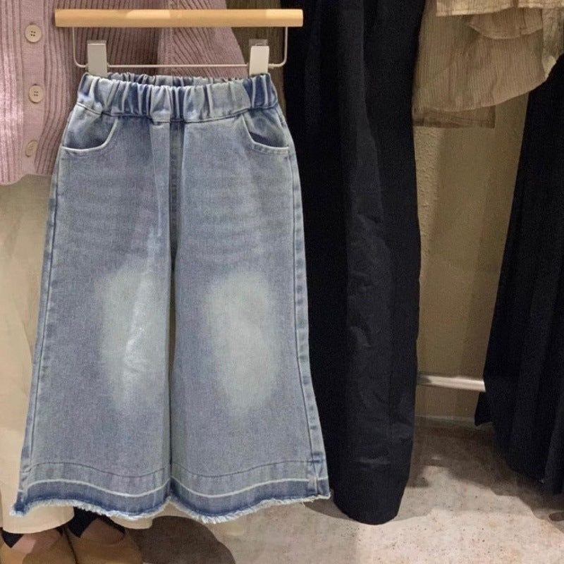 Hooded Sweater Outerwear Baby Girl Jeans Two-piece Set