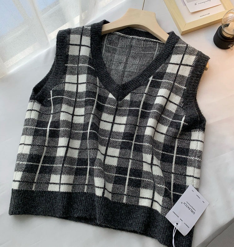 Women's vest sleeveless waistcoat knitted waistcoat
