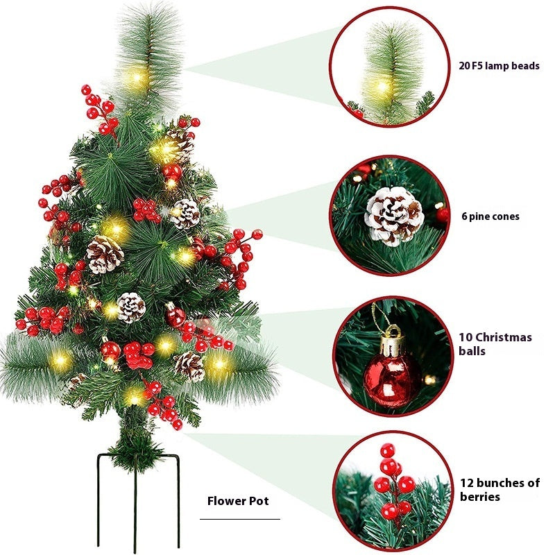 Christmas Solar Christmas Tree Floor Outlet Lawn Lamp