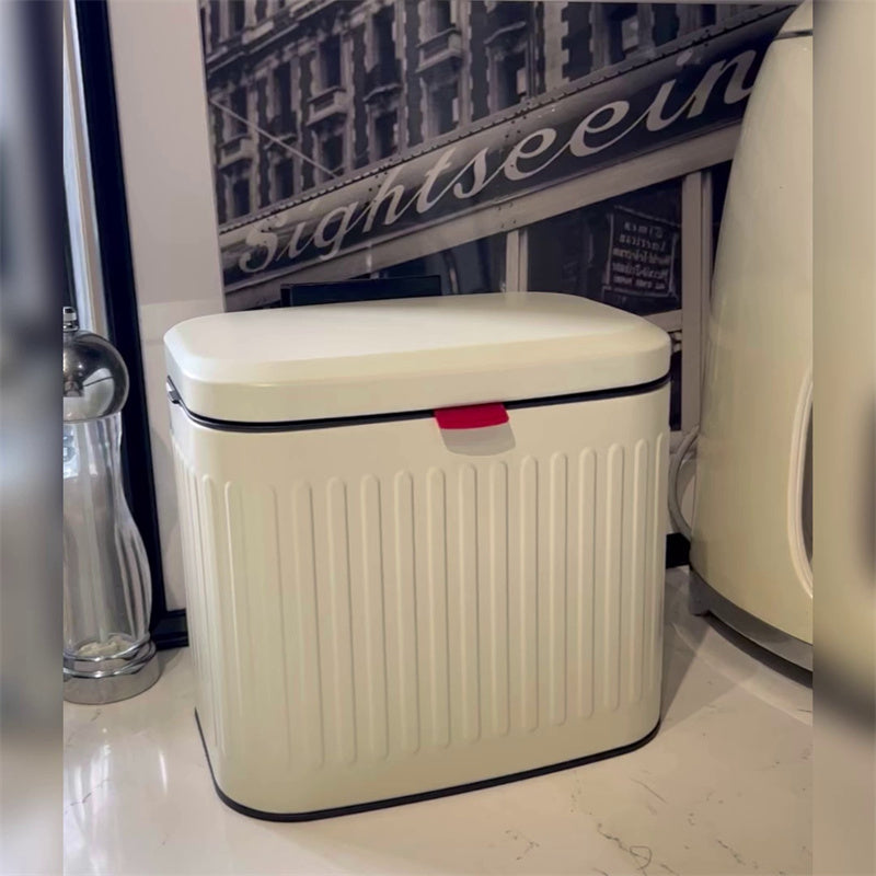 Vintage Cream Kitchen Hanging Trash Can