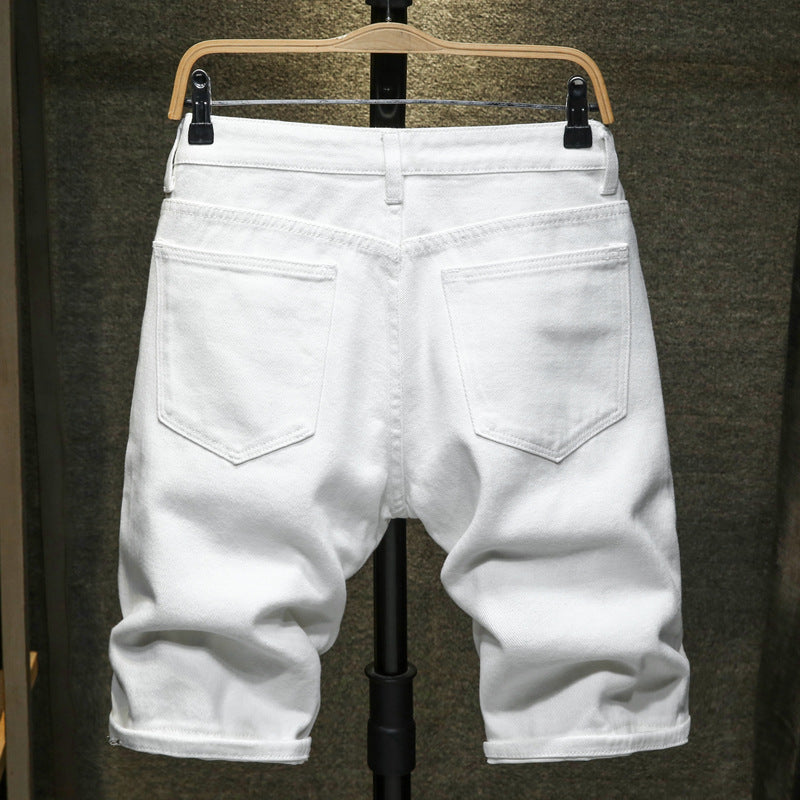 Men's Jeans Shorts Ripped Thin Breeches