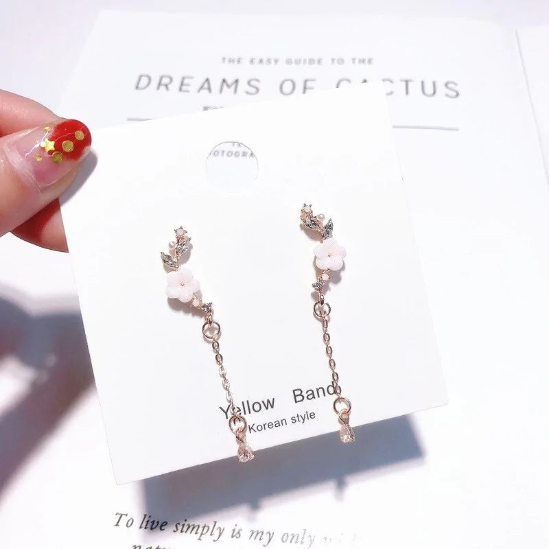 MENGJIQIAO 2019 Korean Cubic Zircon Drop Earrings For Women