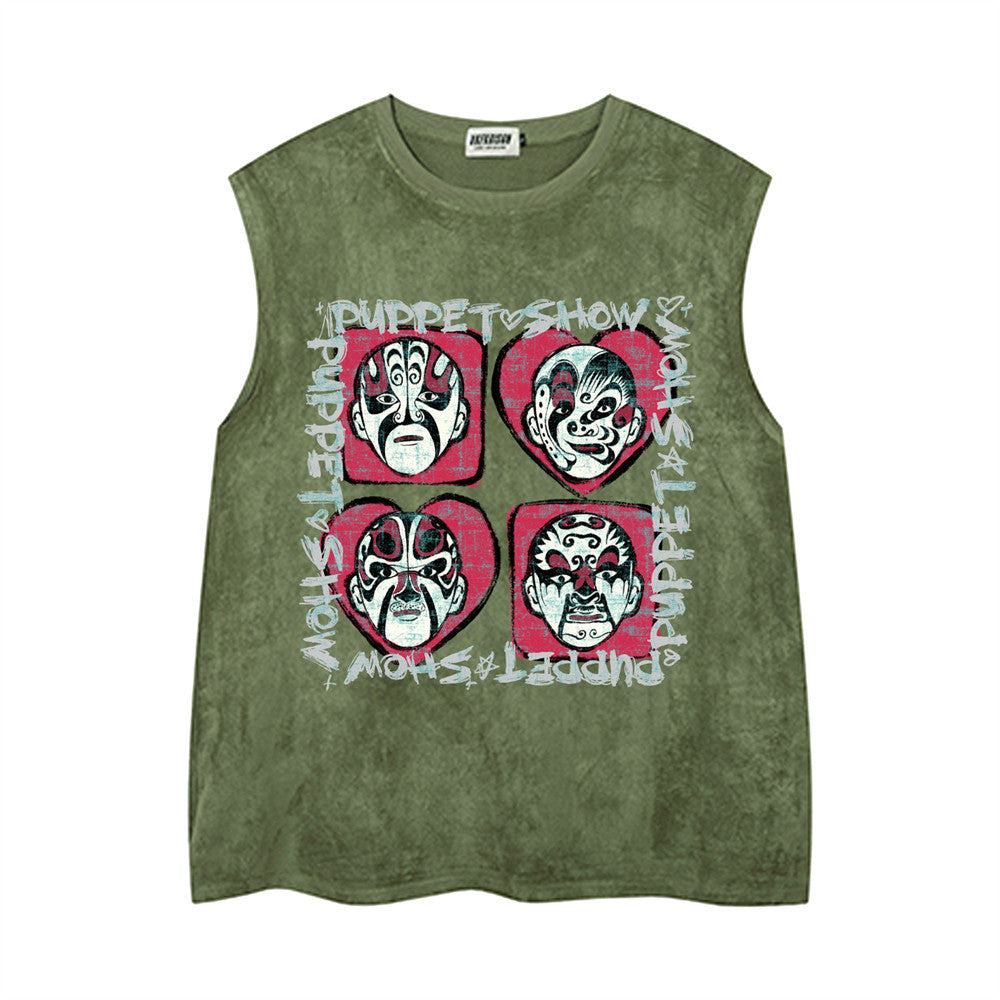 Face Changing Mask Casual Vest Men