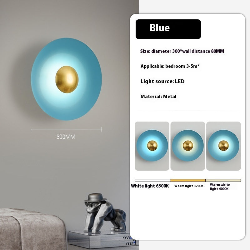 Bedroom Bedside Background Wall Round Led Wall Lamp
