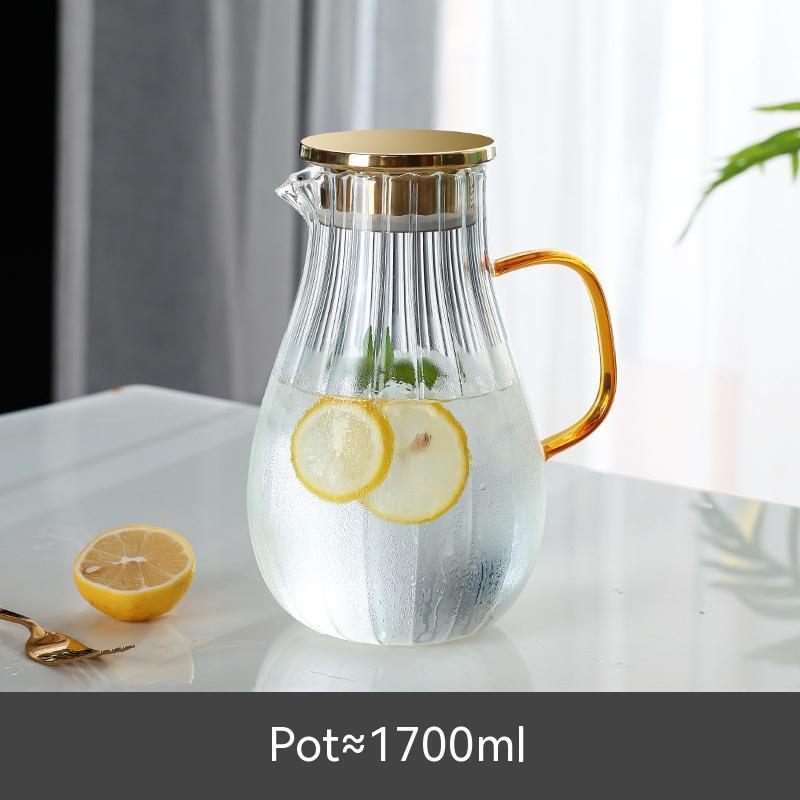 Striped Water Droplets Borosilicate Glass Teapot