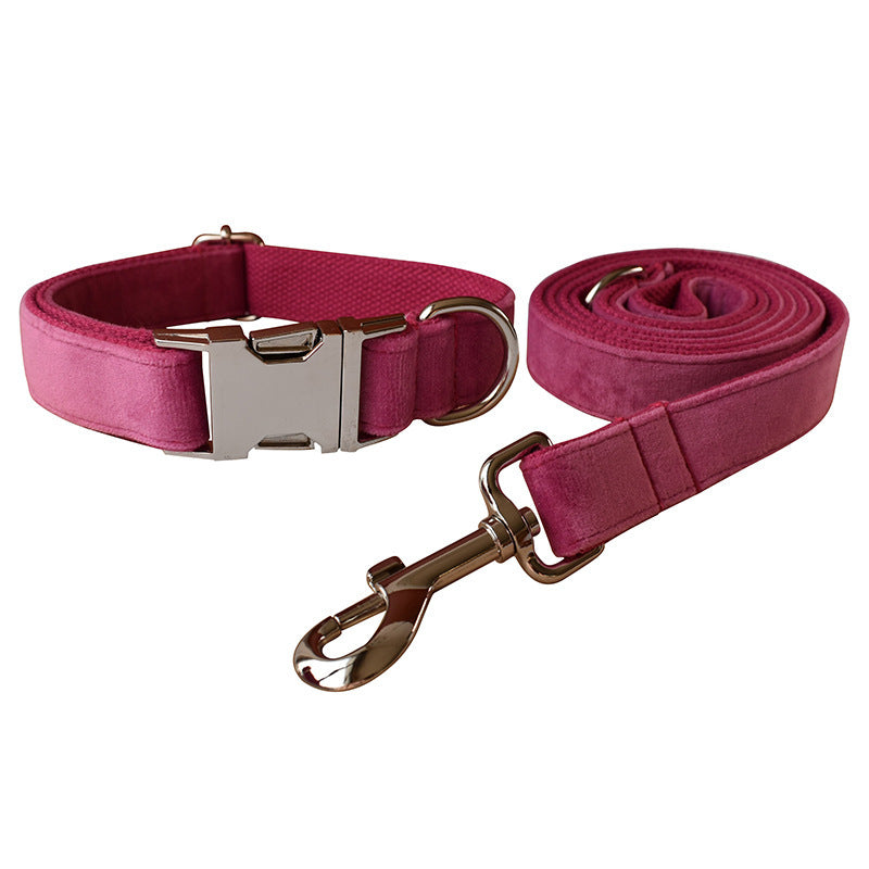 Rose Red Velvet Dog Rope Pet Neck Collar