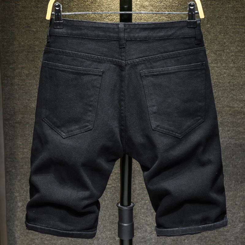 Men's Jeans Shorts Ripped Thin Breeches