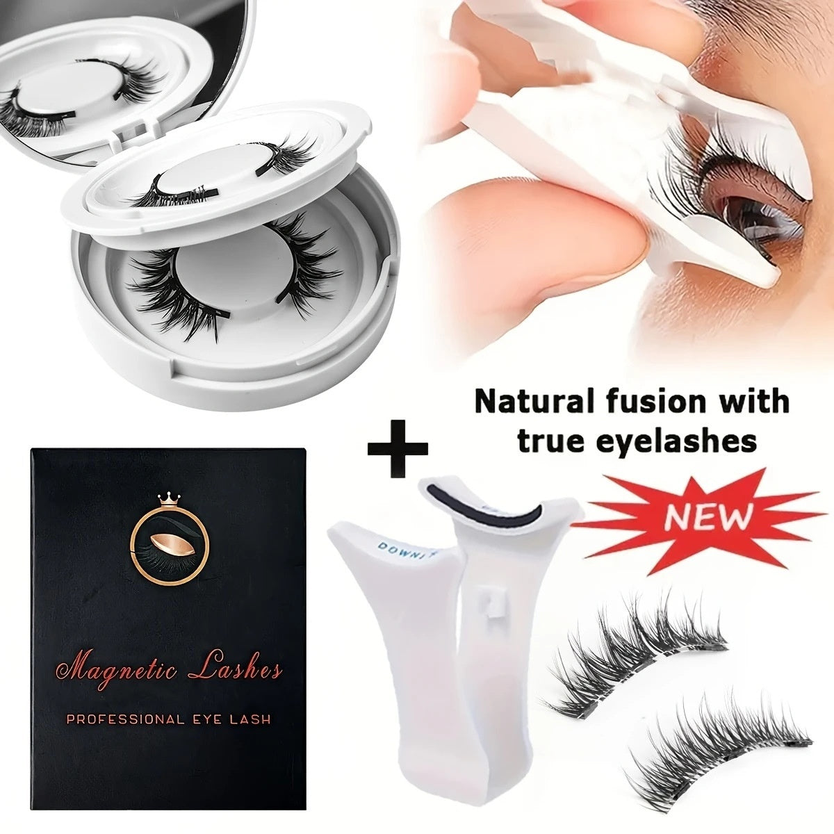 Magnetic Suction False Eyelashes Integrated Soap Holder Glue-free False Eyelashes Thick