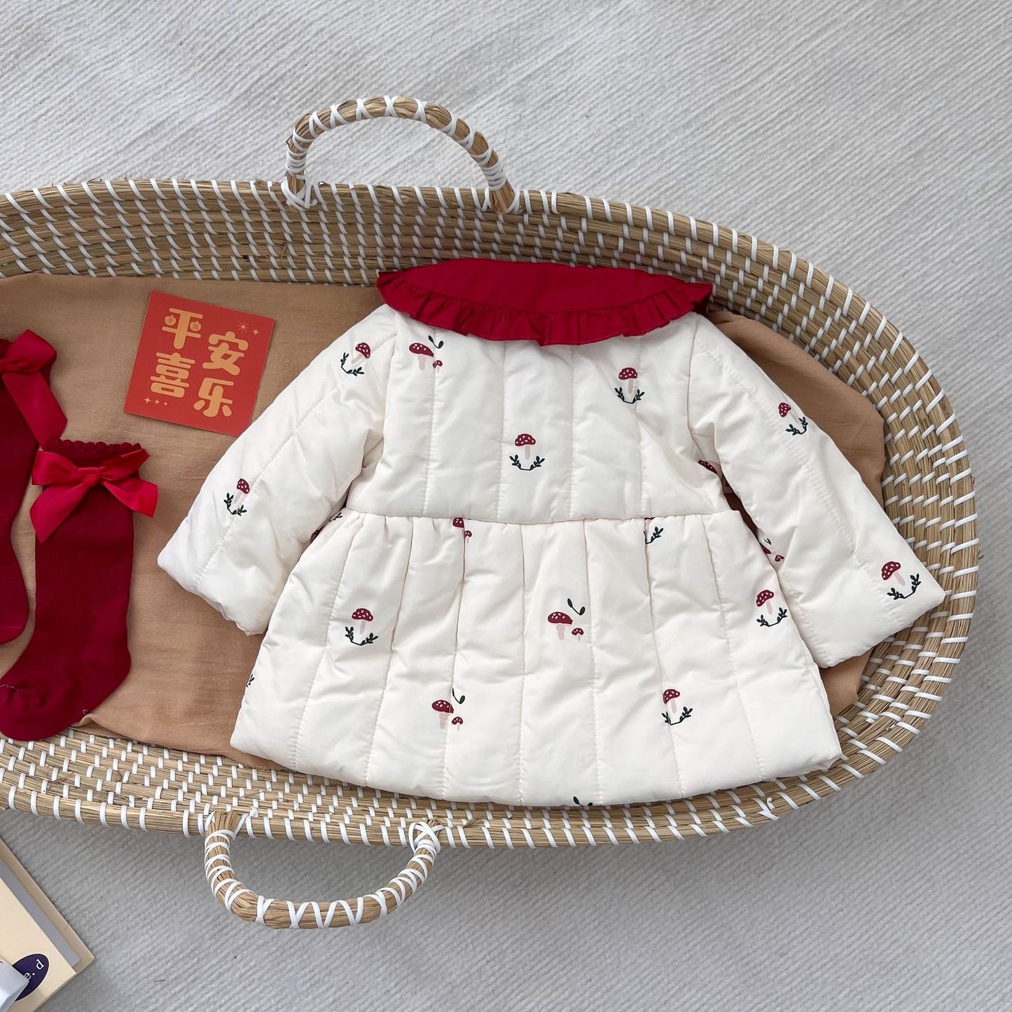 Baby Girl Coat Autumn And Winter Fashionable Cotton Clothing Fleece-lined